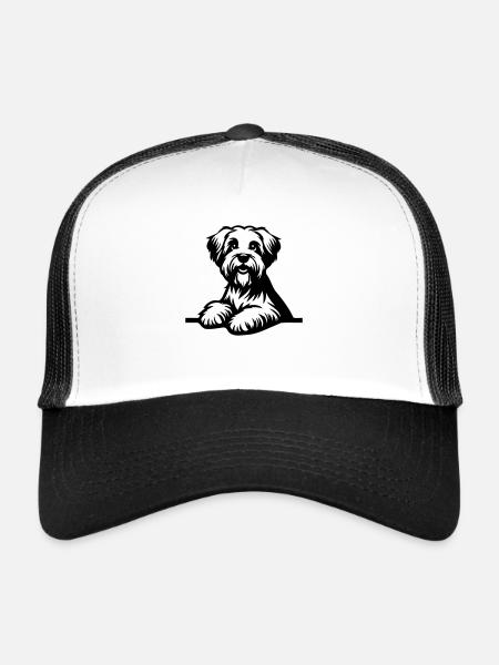Dandie Dinmont Terrier - Casquette trucker  - blanc/noir - Devant