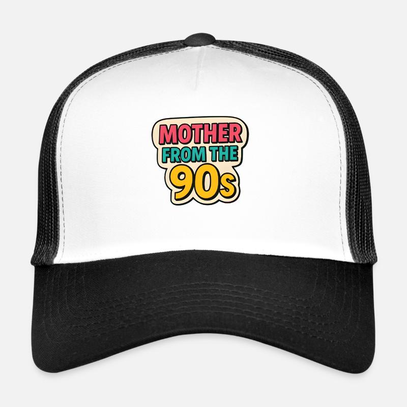 Mutter aus den 90er Jahren - Retro Muttertag Graffiti - Trucker Cap - Weiß/Schwarz