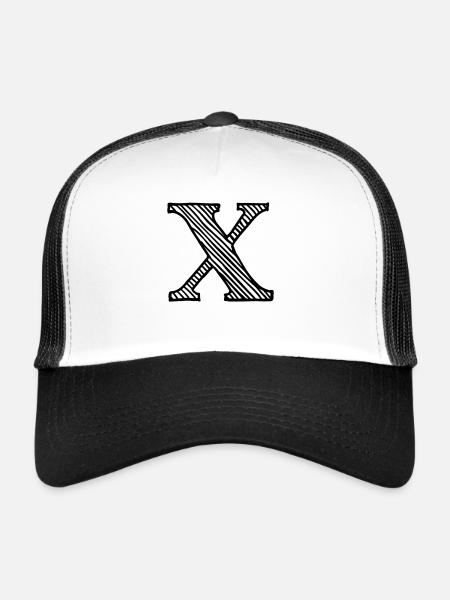 X Hatched - Trucker Cap - white/black - Front