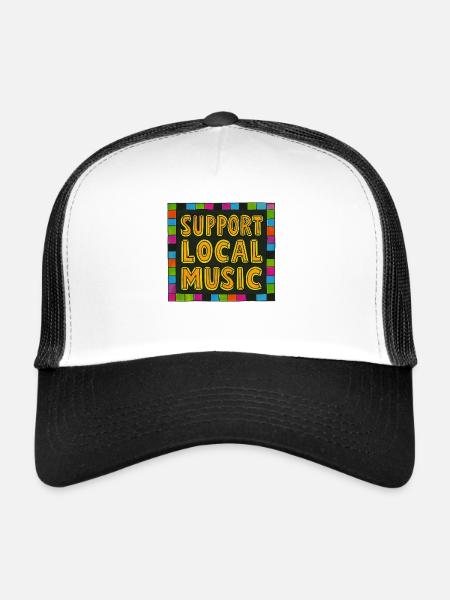 Soutenez la musique locale - Casquette trucker  - blanc/noir - Devant