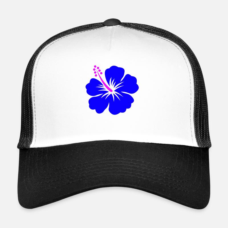 Hibiskus - Trucker Cap - Weiß/Schwarz
