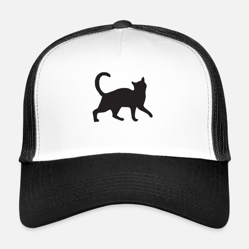 Katze - Trucker Cap - Weiß/Schwarz