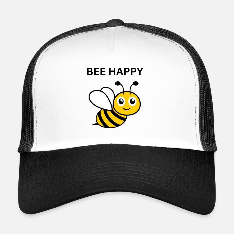 BEE HAPPY - Casquette trucker - blanc/noir