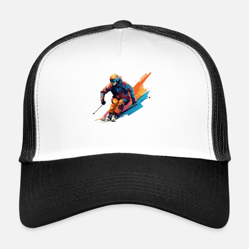 Ski design - Trucker Cap - white/black