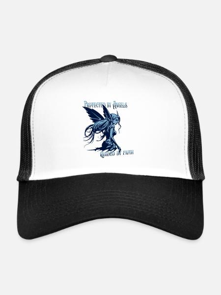 Angels Protect Me – Faith Design - Trucker Cap - white/black - Front