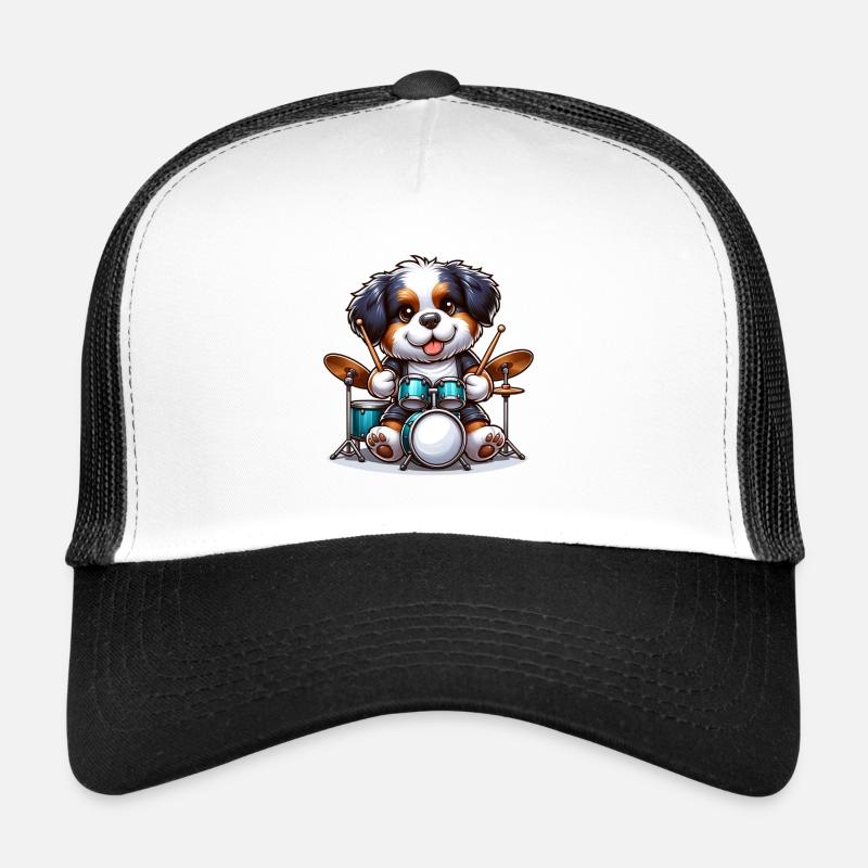 Berner Sennenhund Welpe Drummer Schlagzeuger Trucker Cap