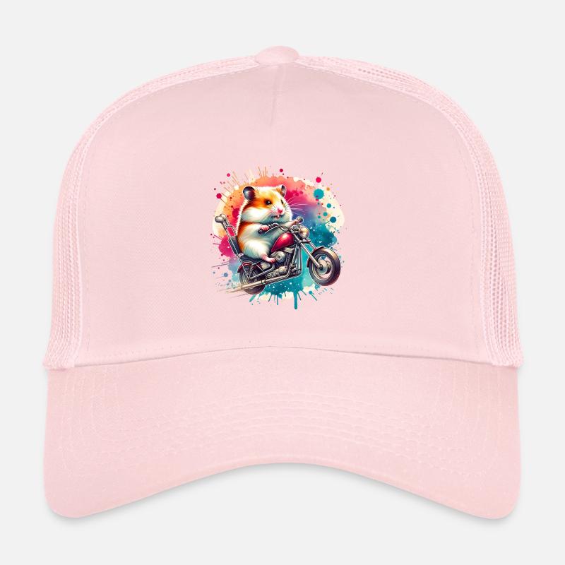 Cooler Hamster Biker Auf Chopper Design Trucker Cap