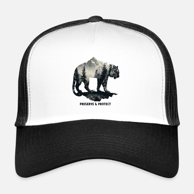 Préserver et protéger Tigre Chat sauvage Jungle Predator Casquette trucker 