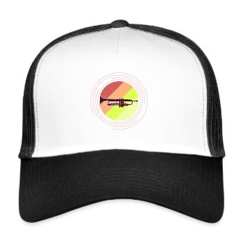 Trumpet trumpet player trumpeter - Trucker Cap - white/black - Front