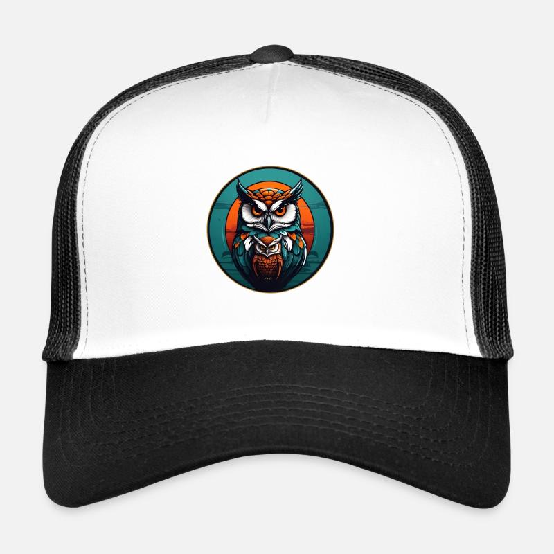 Conception graphique colorée de hibou pour les fans de hiboux Casquette trucker 