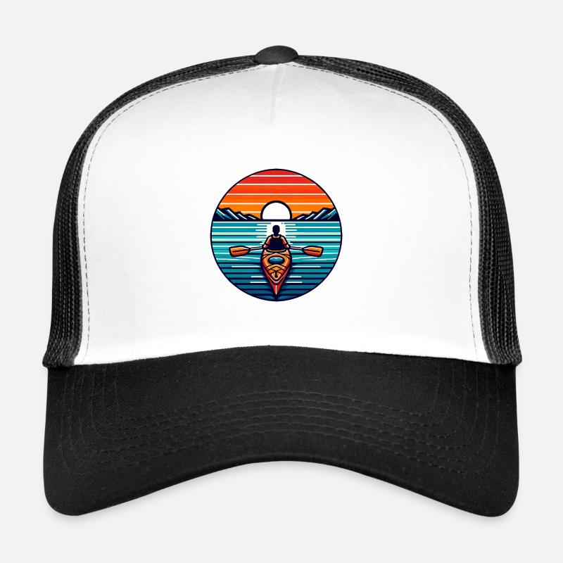 Kayaking Kayakers and setting sun Trucker Cap