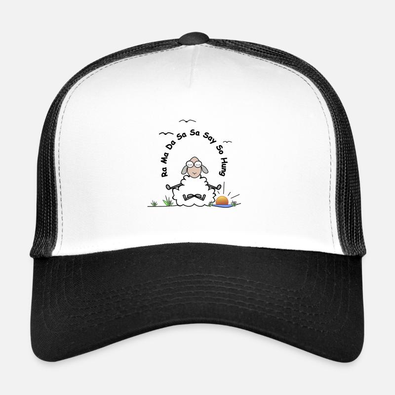 Schaf mit dem Mantra der Heilung - Trucker Cap - Weiß/Schwarz