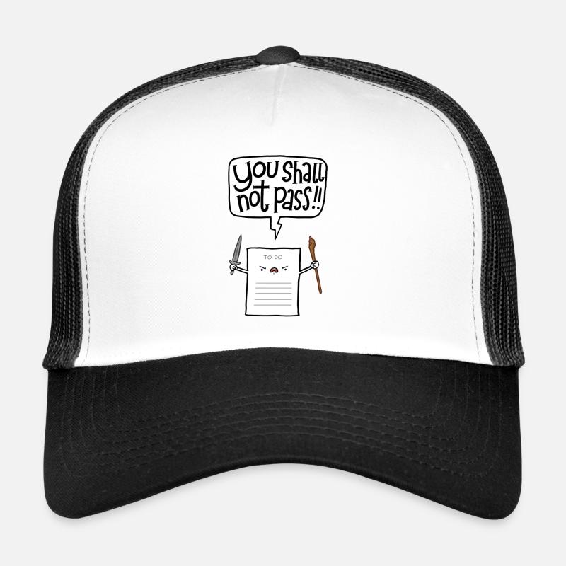 You shall not pass-To Do - Trucker Cap - Weiß/Schwarz