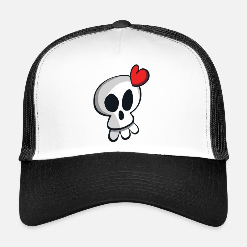 TETE DE MORT - Casquette trucker  - blanc/noir