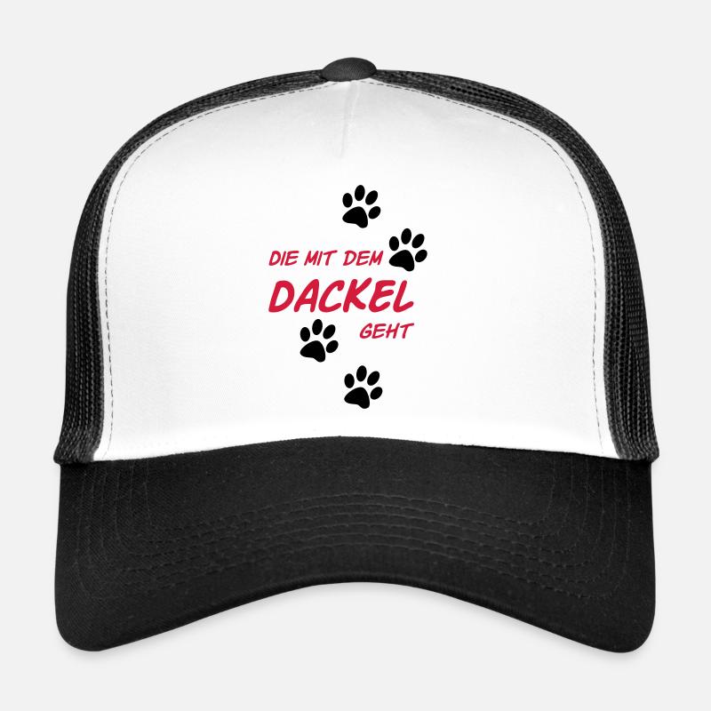 Die mit dem Dackel geht - Trucker Cap - Weiß/Schwarz