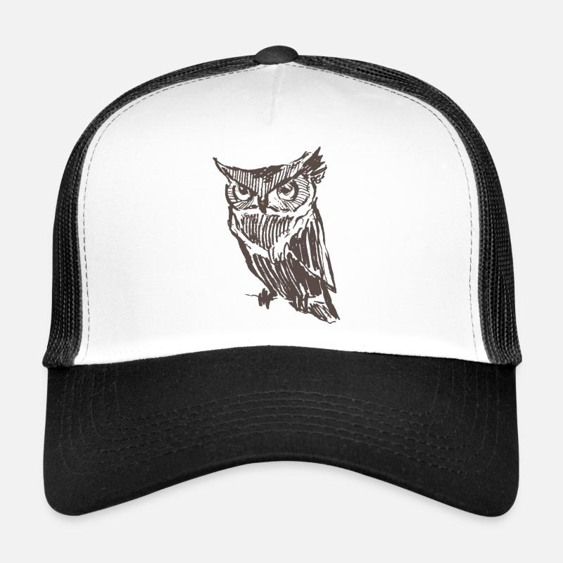 hibou - Casquette trucker  - blanc/noir