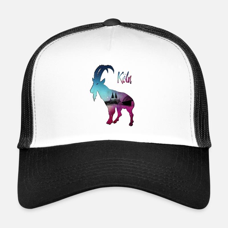 Köln Geißbock Hennes - Trucker Cap - Weiß/Schwarz