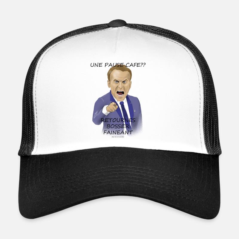 pause cafe - Casquette trucker  - blanc/noir