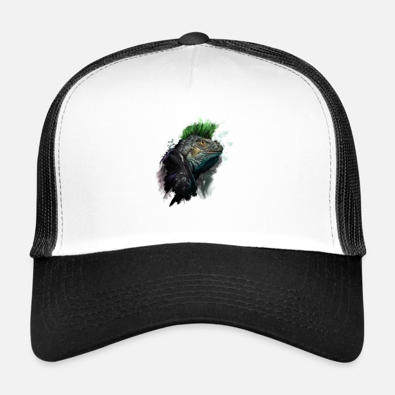 Iguana Punk - Trucker Cap - Weiß/Schwarz