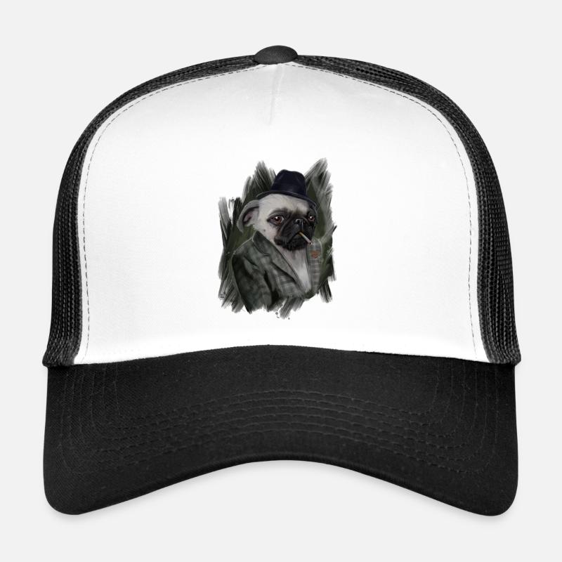 mops - Trucker Cap - Weiß/Schwarz