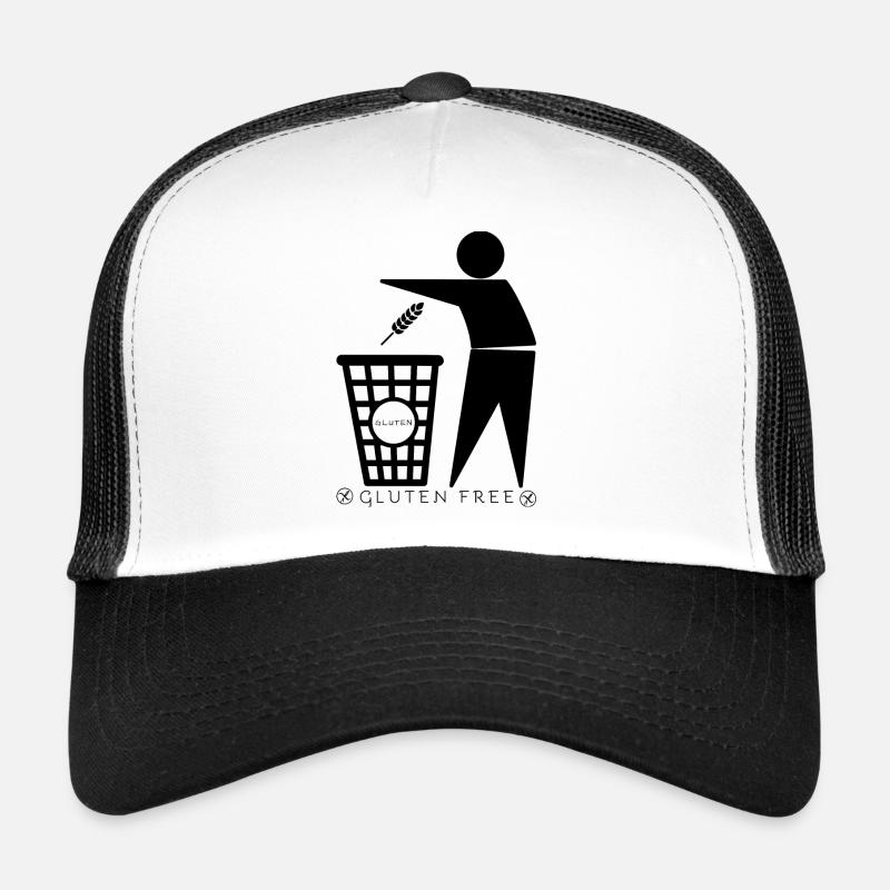 Gluten Container (schwarz) - Trucker Cap - Weiß/Schwarz