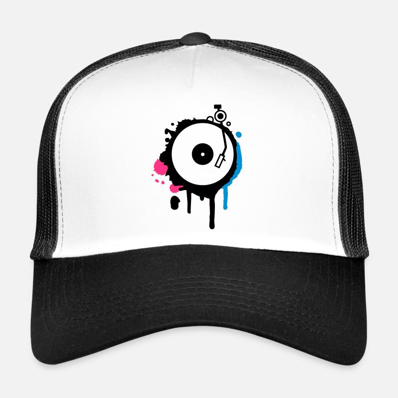 Turntable Graffiti - Trucker Cap - Weiß/Schwarz