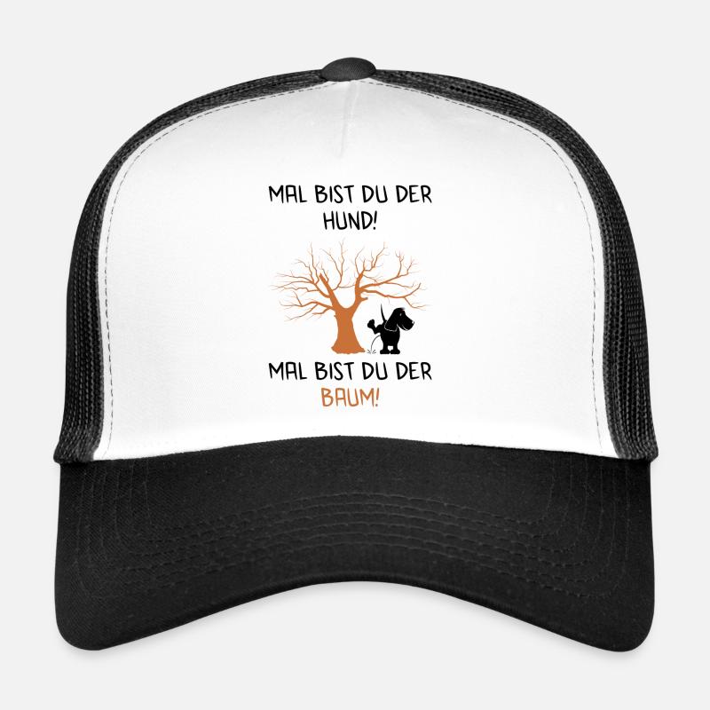 Mal Hund - mal Baum - Trucker Cap - Weiß/Schwarz