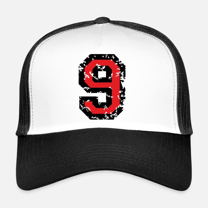 Le numéro neuf - No. 9 (deux couleurs) rouge Casquette trucker 
