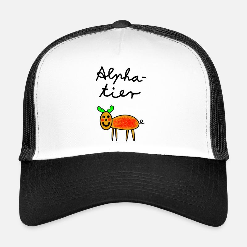 Alphatier - Trucker Cap - Weiß/Schwarz