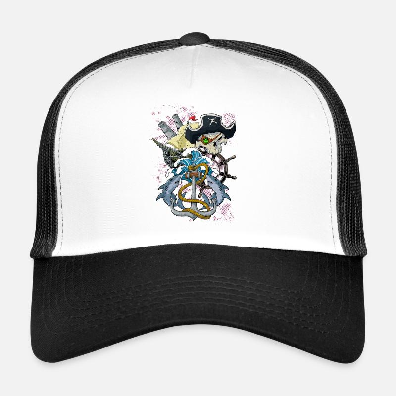 Crâne de pirate Casquette trucker 