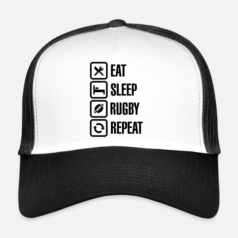 Eat Sleep Rugby Repeat Casquette trucker 