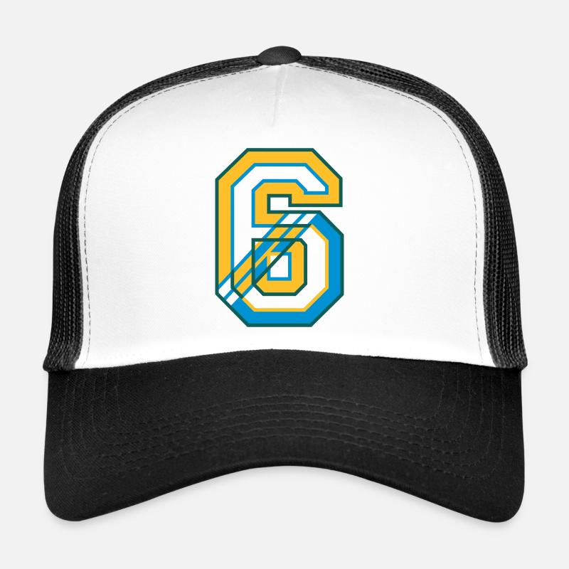 Maillot numéro six au Style Varsity Casquette trucker 