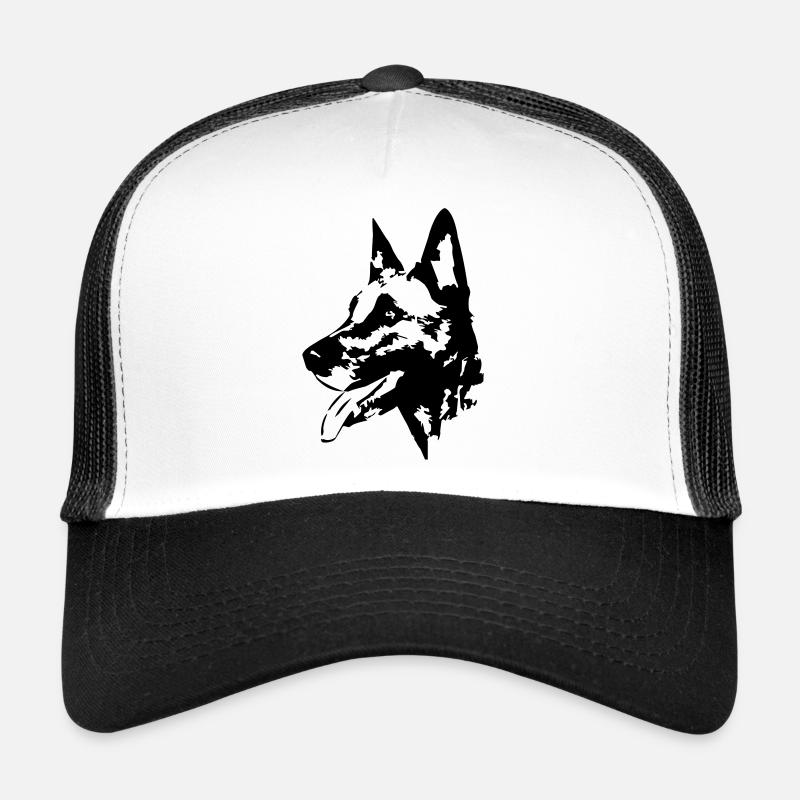 Malinois Kopf - Trucker Cap - Weiß/Schwarz