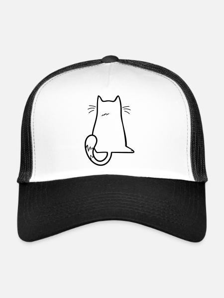 Cat No Cat Lover Nope Gift Cat NO - Casquette trucker  - blanc/noir - Devant