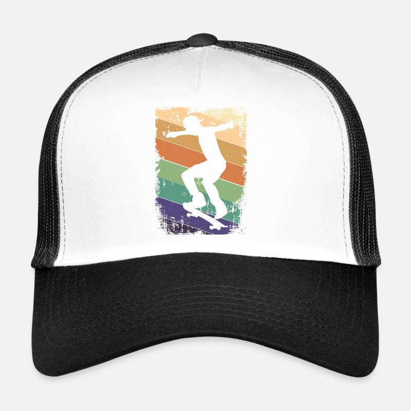 Skater Skateboard - Trucker Cap - white/black