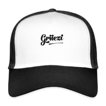 Grüezi Schweiz Schweizer Schweizerdeutsch Schweiz - Trucker Cap - Weiß/Schwarz - Vorne