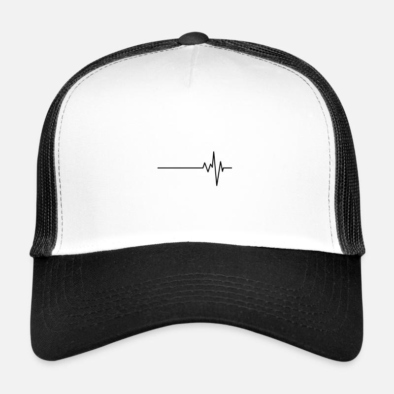 beat - Herzschlag - Strich Liebe - Trucker Cap - Weiß/Schwarz