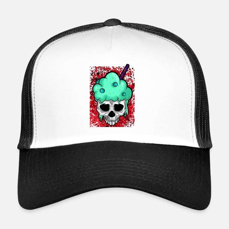 Skelett - Trucker Cap - Weiß/Schwarz