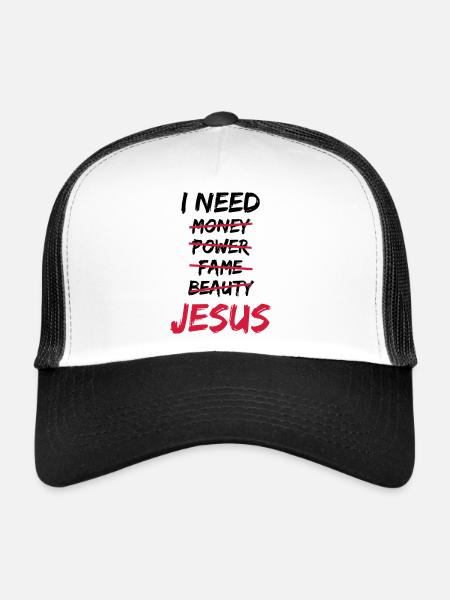 I need Jesus - Trucker Cap - white/black
