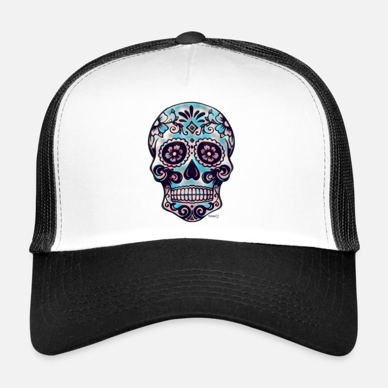 Sugar Skull - Trucker Cap - white/black