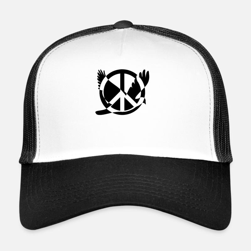 PEACE & PEACE - Trucker Cap - white/black