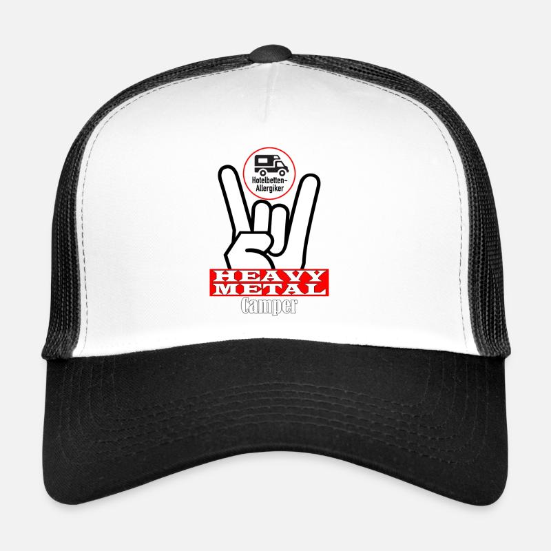 Heavy Metal Camper - Trucker Cap - Weiß/Schwarz