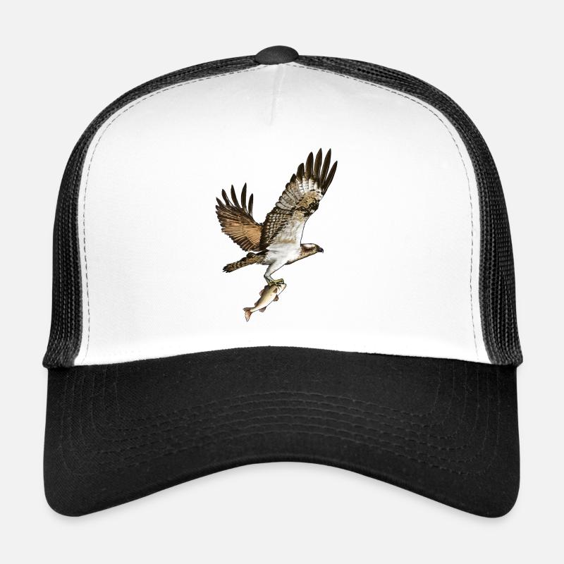 Fischadler mit Beute - Trucker Cap - Weiß/Schwarz