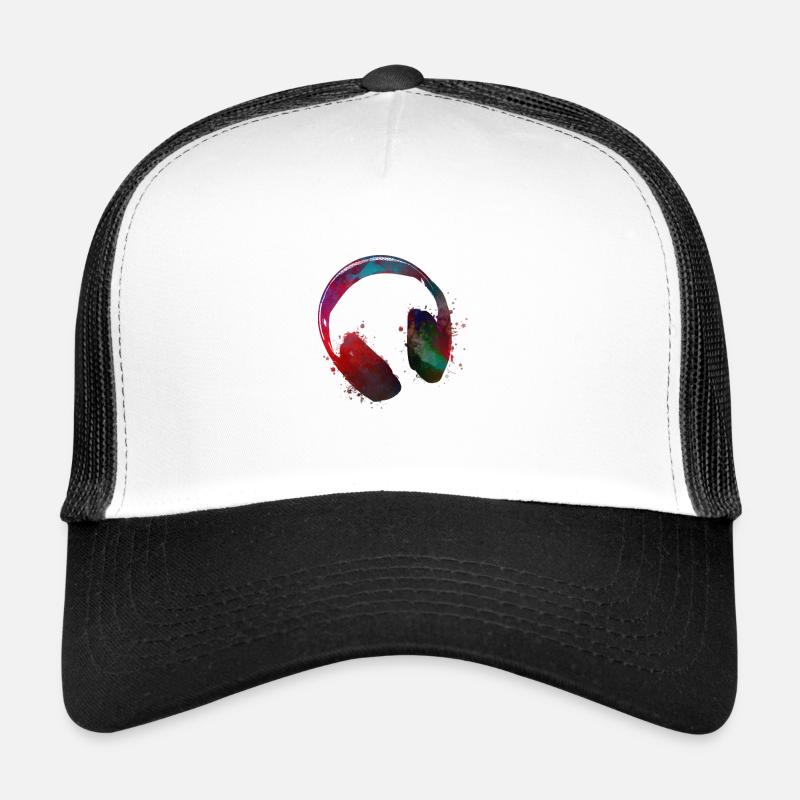Musikkopfhörer #Kopfhörer #Musik - Trucker Cap - Weiß/Schwarz