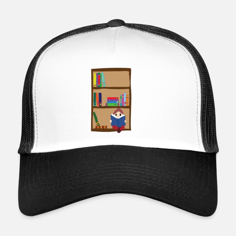 Bücherregal - Trucker Cap - Weiß/Schwarz