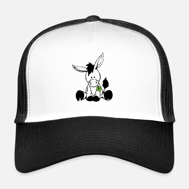 Donkey with green clover - Trucker Cap - white/black