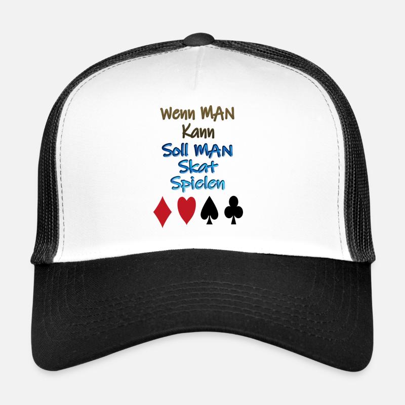 Skat Design - Trucker Cap - Weiß/Schwarz