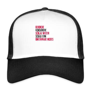 Grundrechte Politik Staat Demokratie grundgesetz - Trucker Cap - Weiß/Schwarz - Vorne