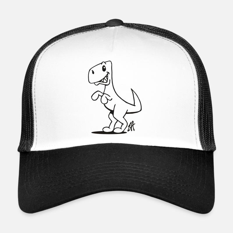 Smiling T-Rex One Color Design - Trucker Cap - white/black