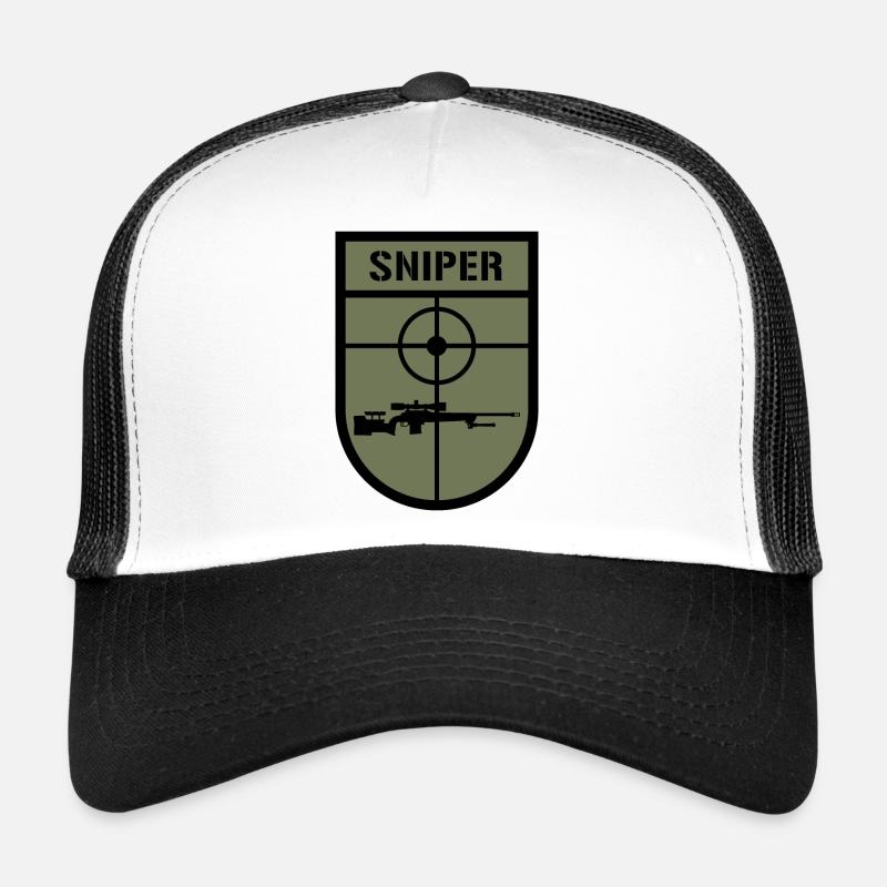 SNIPER Abzeichen Aufnäher mit Scharfschützengewehr Trucker Cap